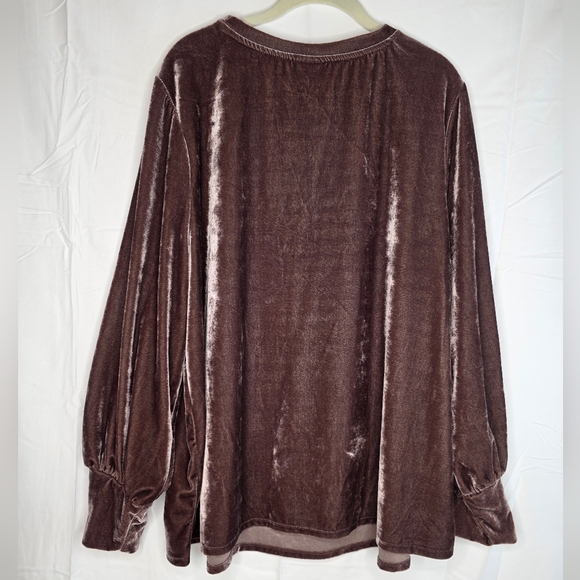 Ava & Viv 3X Blush Crushed Velour Pullover Stretch N-1760 - Picture 10 of 12